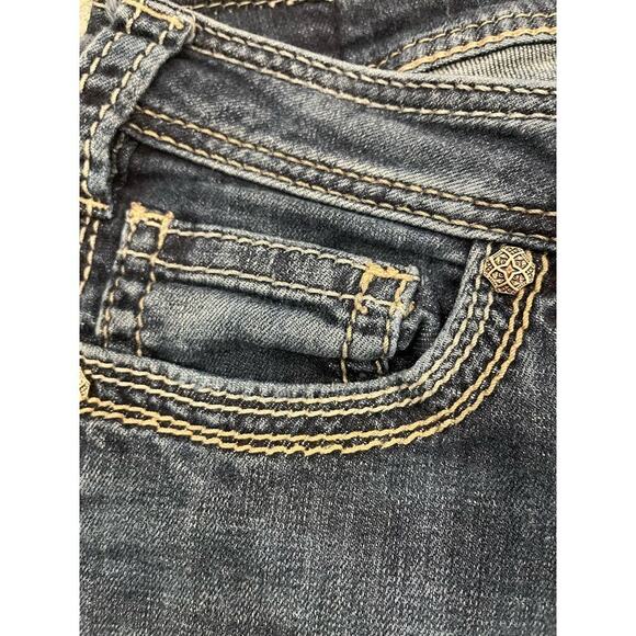 Silver Jeans Aiko Capri Women 33 Thick Stitch Y2K 90s Western Cowgirl Fringe - Picture 16 of 16